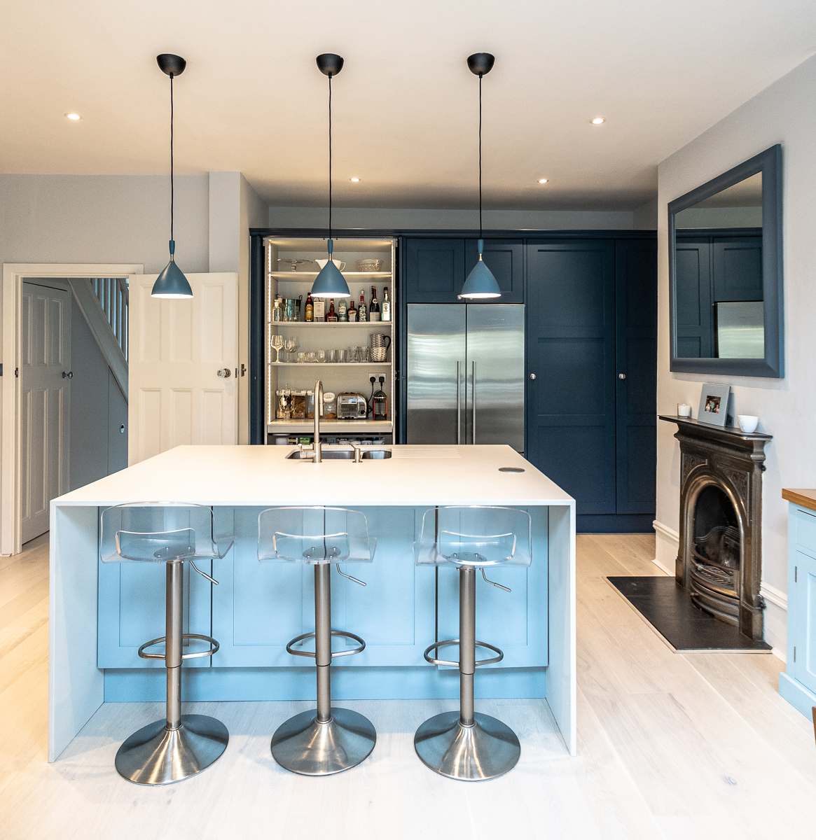 Stoneham Shaker-style Blue Kitchen, East Sheen
