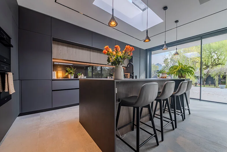 LEICHT carbon grey olmo grigio Richmond Kitchens Project 10